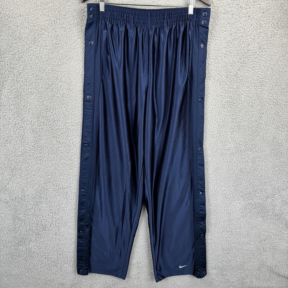 Nike Shiny Dazzle Break Away Pants Mens XL Navy Baggy Vintage Basketball 90s Y2K